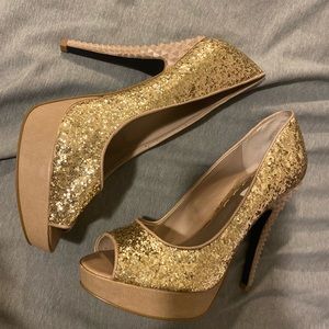 Rachel Roy heels rose gold sparkling heels